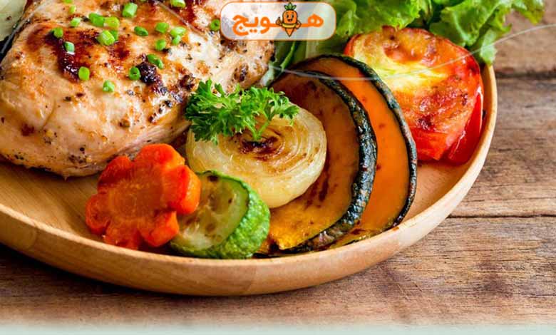 مرغ و سبزیجات