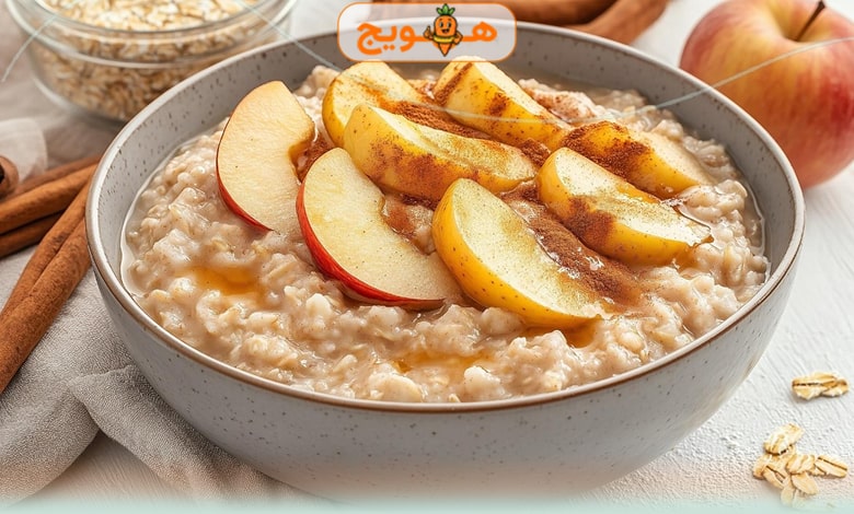 اوتمیل سیب و دارچین برای صبحانه