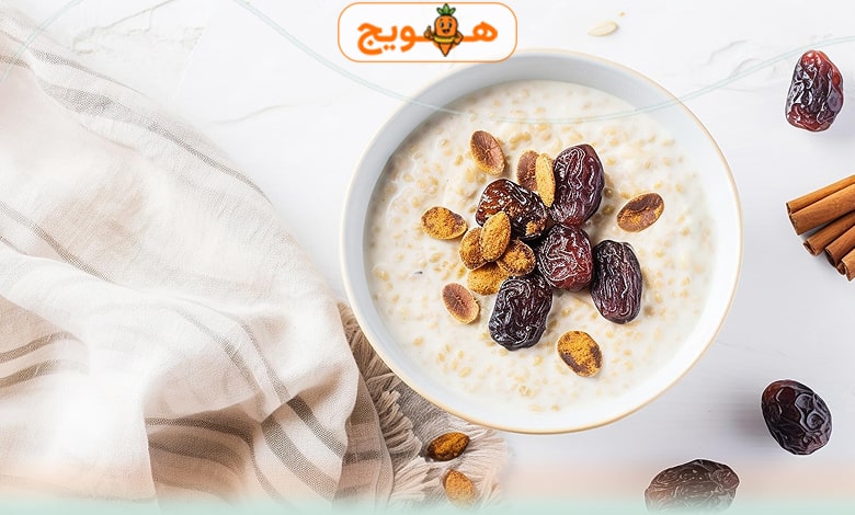 اوتمیل رژیمی خرما و کره بادام‌زمینی برای صبحانه