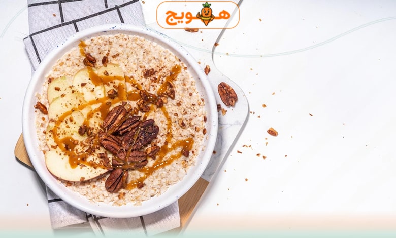 اوتمیل رژیمی با شربت افرا و شکر قهوه‌ای